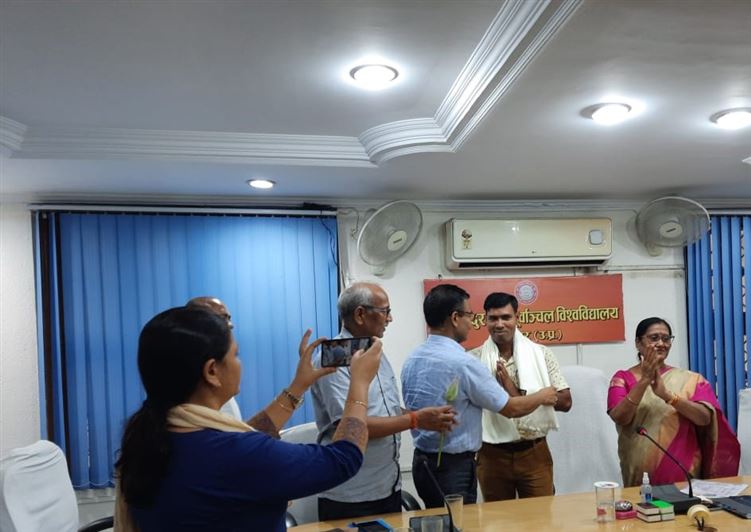 Image of Felicitation by VC after Award